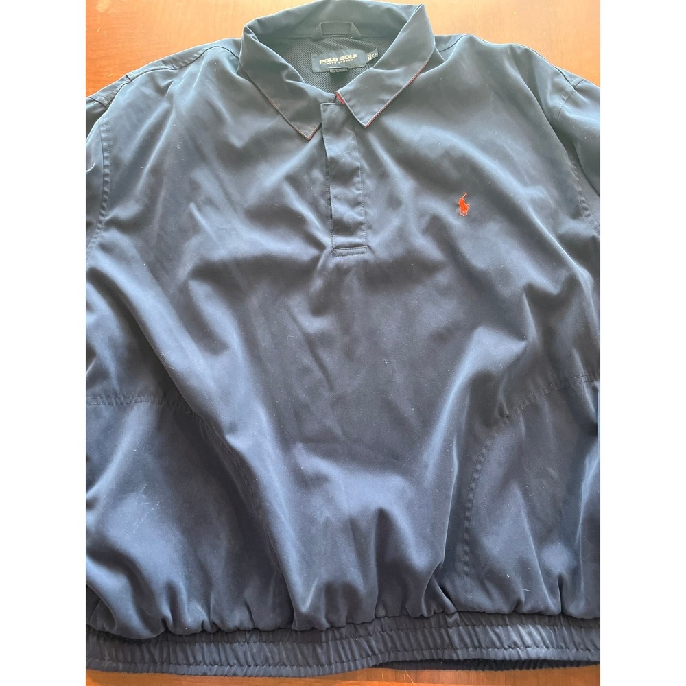 Polo Golf Ralph‎ Lauren Mens Pullover Windbreaker Jacket Navy Blue Red Pony XL